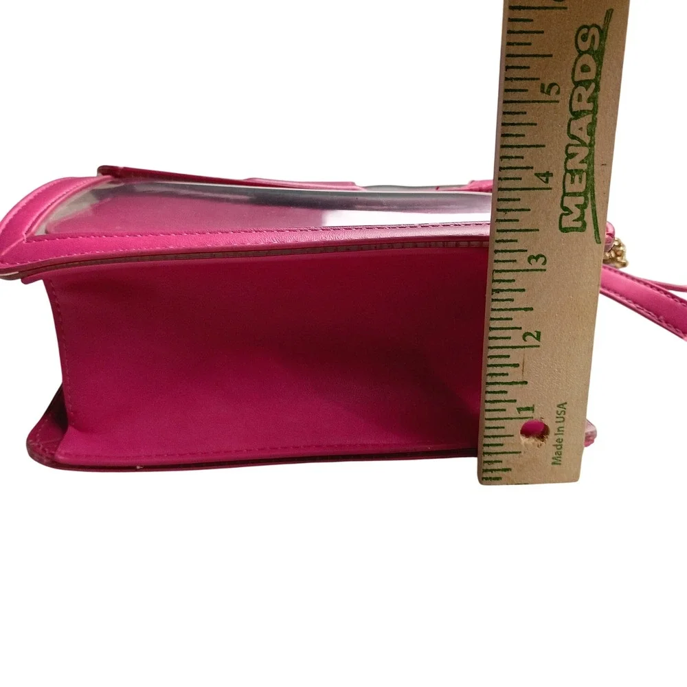 MMS Clear Satchel Bag Womens Small Hot Pink Crossbody Stadium Approved
